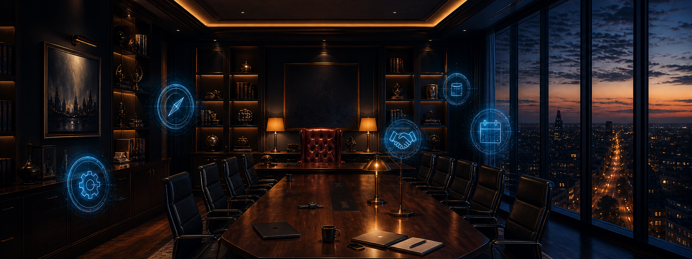 Aegis Boardroom hero backdrop for owner-led businesses